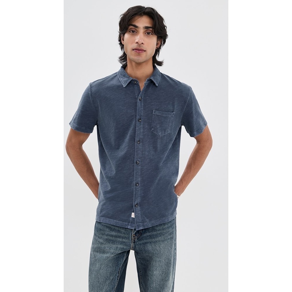 Marine Layer Vintage Heavy Slub Button Down Blue L/XL New With Tags